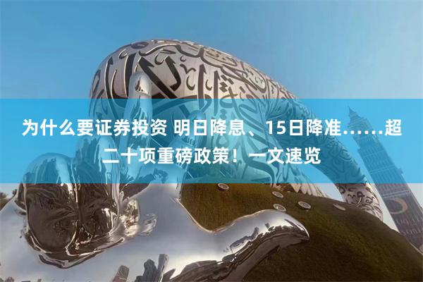 为什么要证券投资 明日降息、15日降准……超二十项重磅政策！一文速览