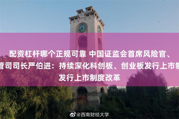 配资杠杆哪个正规可靠 中国证监会首席风险官、发行监管司司长严伯进：持续深化科创板、创业板发行上市制度改革