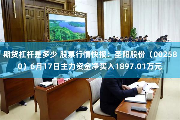 期货杠杆是多少 股票行情快报：圣阳股份（002580）6月17日主力资金净买入1897.01万元
