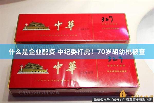 什么是企业配资 中纪委打虎！70岁胡幼桃被查